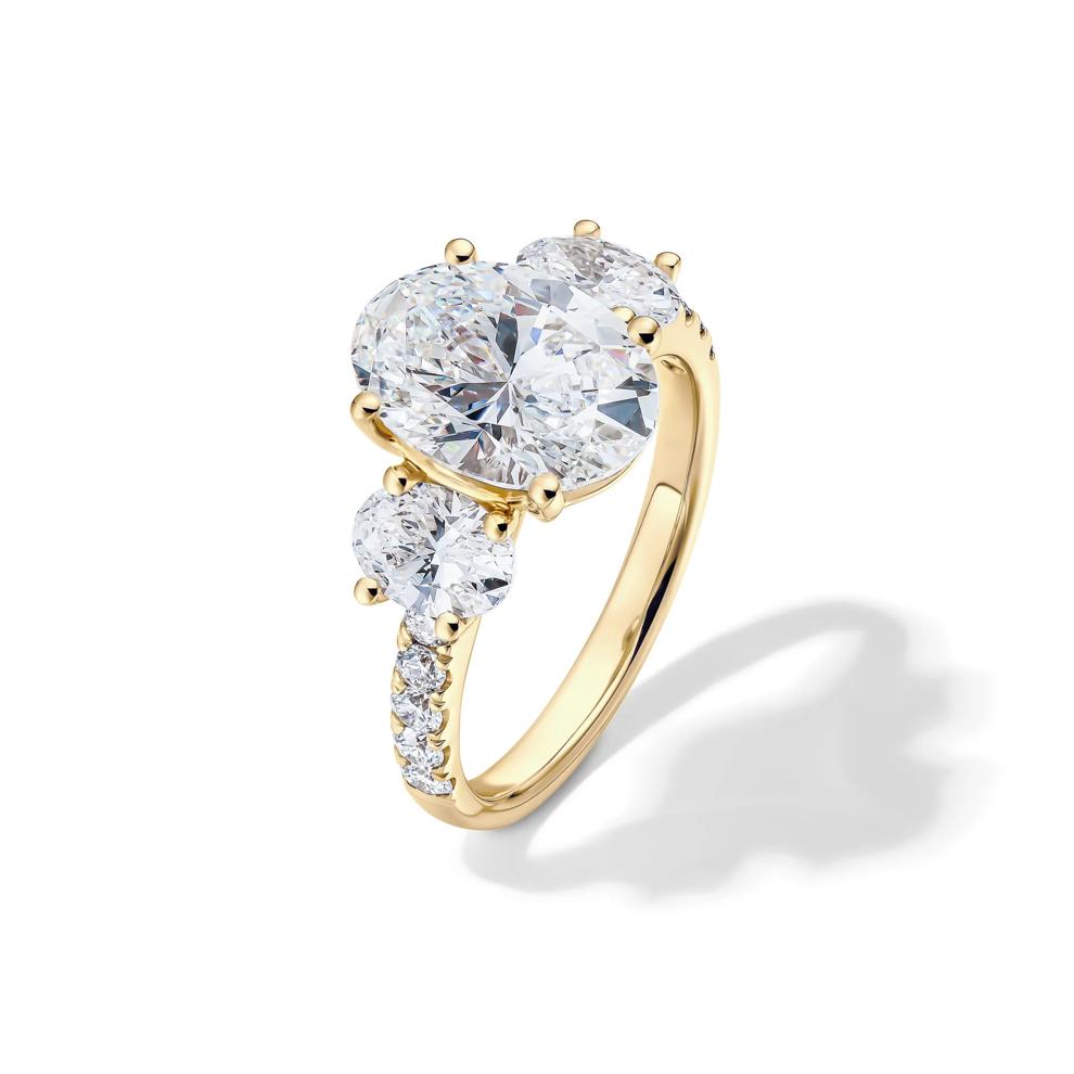 Lab Grown Diamond Three-Stone Engagement Ring in 14K Yellow Gold (4 1/4 ct. tw.) – Image 4 of 4