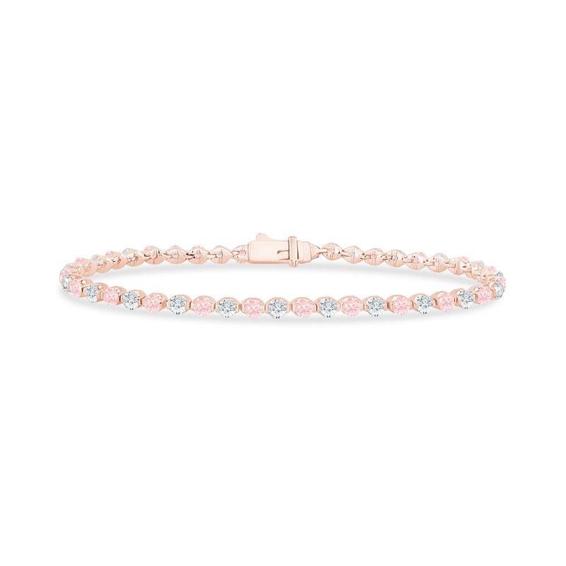 Lab Grown Diamond Pink and White Bracelet in 14K Rose Gold (5 ct. tw.) – Image 1 of 2