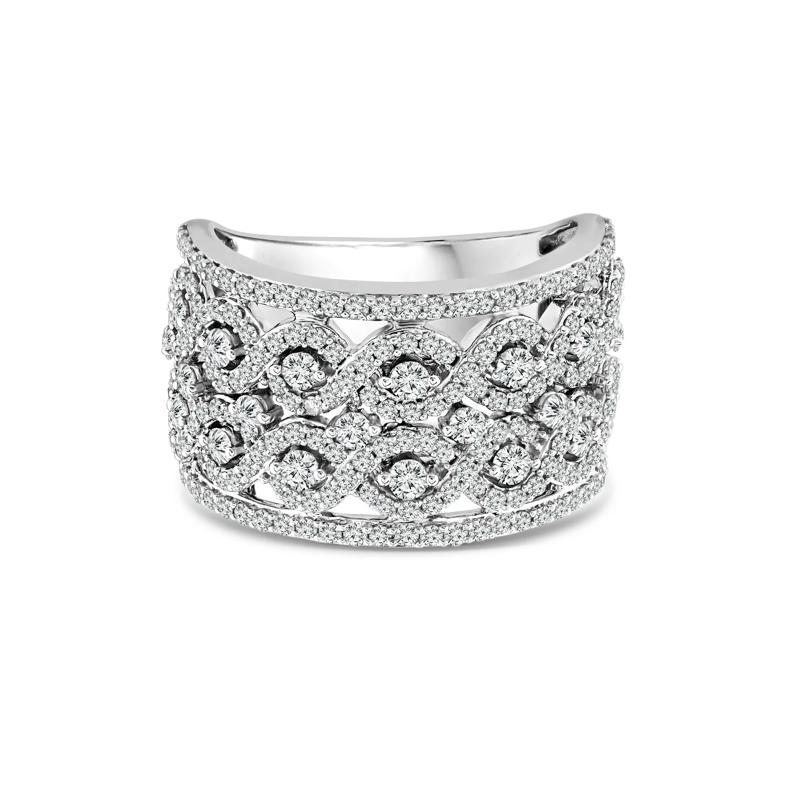 Diamond Multi-Row Band in 14K White Gold &#40;1 1/2 ct. tw.&#41; – Image 1 of 3