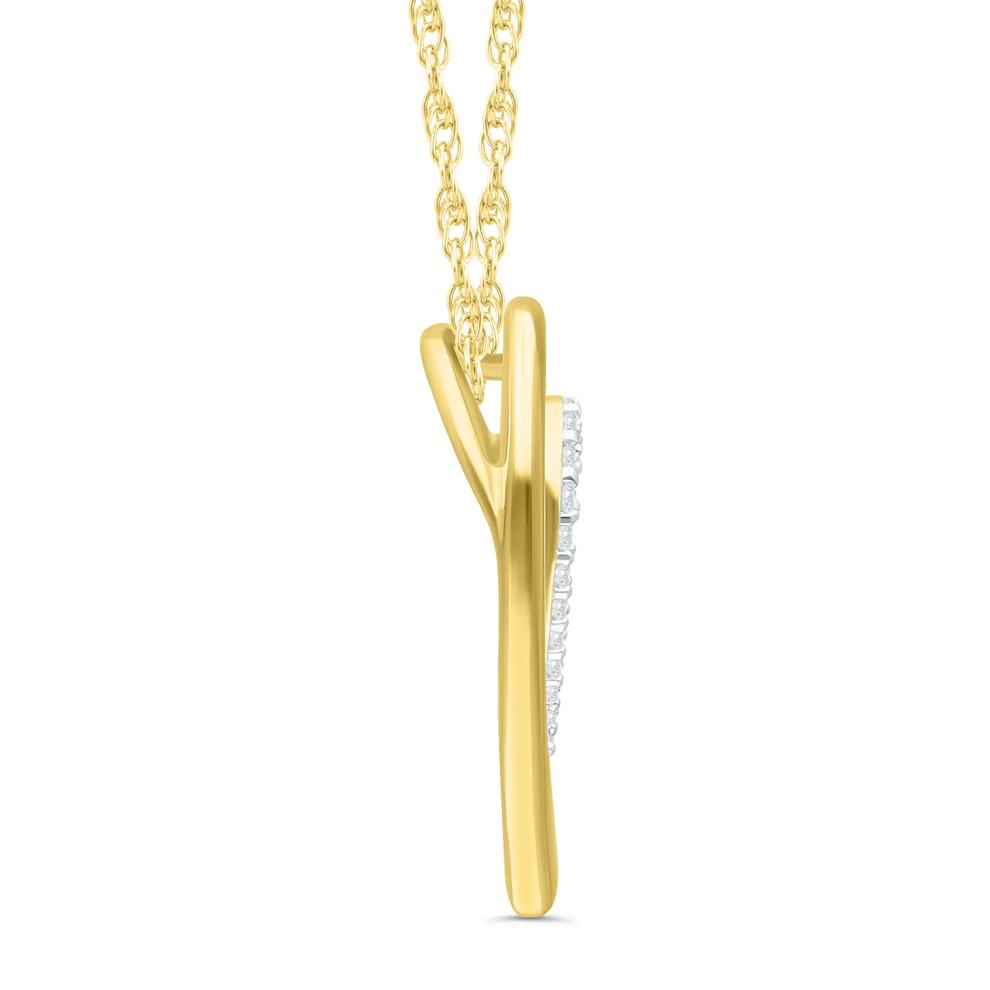 Diamond Heart Pendant in 10K Yellow Gold (1/10 ct. tw.) – Image 2 of 3