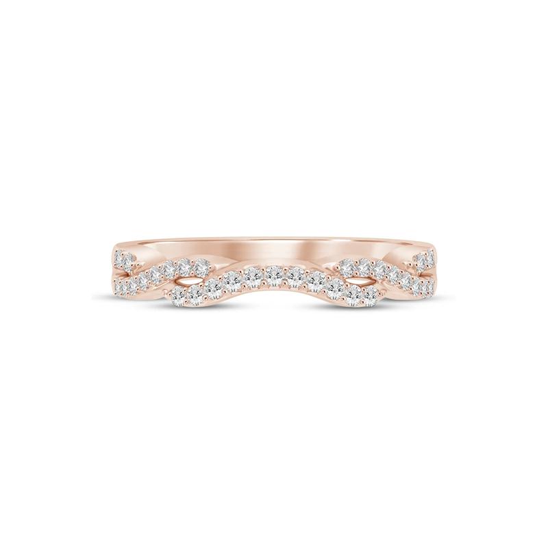 Diamond Twist Contour Band in 14K Rose Gold (1/5 ct. tw.) – Image 1 of 3