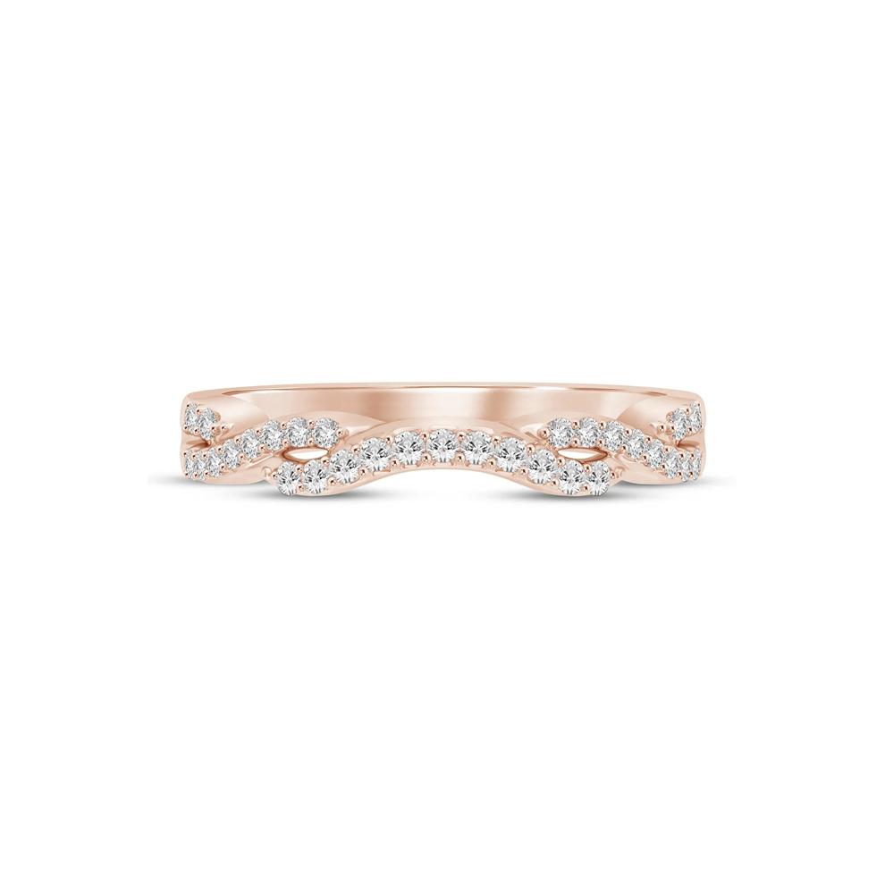 Diamond Twist Contour Band in 14K Rose Gold (1/5 ct. tw.) – Image 1 of 3