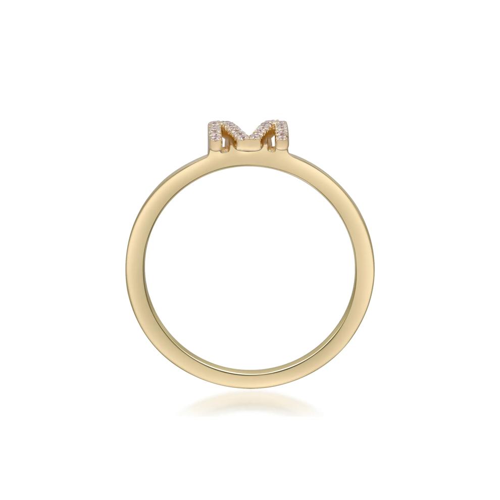 Diamond Accent "M" Initial Ring in 10K Yellow Gold – Image 2 of 5
