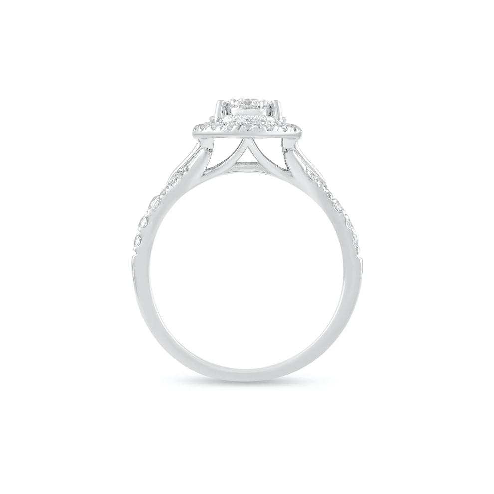 Diamond Oval Composite Engagement Ring in 10K White Gold (1/2 ct. tw.) – Image 2 of 4