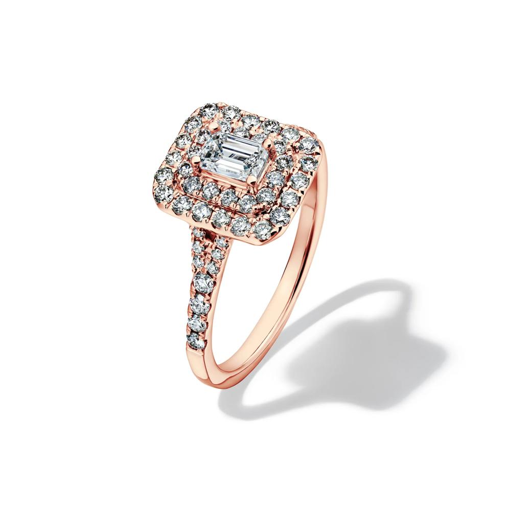 Diamond Double Halo Engagement Ring in 14K Rose Gold (1 ct. tw.) – Image 4 of 4