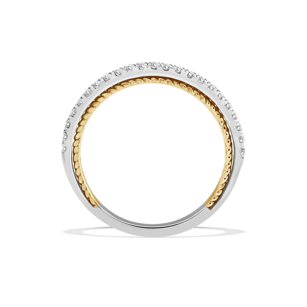 Diamond Anniversary Band in 10K White &amp; Yellow Gold (1/5 ct. tw.) – Image 2 of 4