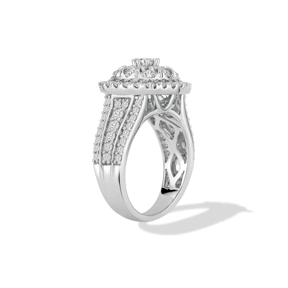 Diamond Cushion Multi-Row Composite Engagement Ring in 10K White Gold (2 ct. tw.) – Image 3 of 4