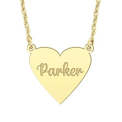 Personalized Heart Necklace in 10K Yellow Gold