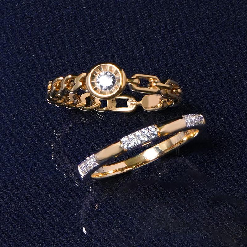 Alternating Diamond Pav&eacute; Bar Ring in Vermeil &#40;1/10 ct. tw.&#41; – Image 6 of 6