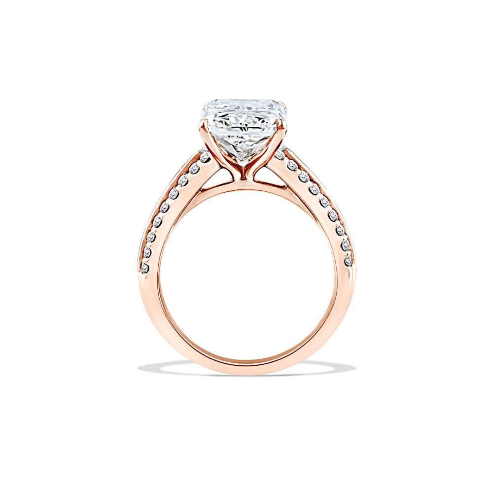 Lab Grown Diamond Radiant Center Engagement Ring in 14K Rose Gold (5 1/2 ct. tw.) – Image 2 of 4
