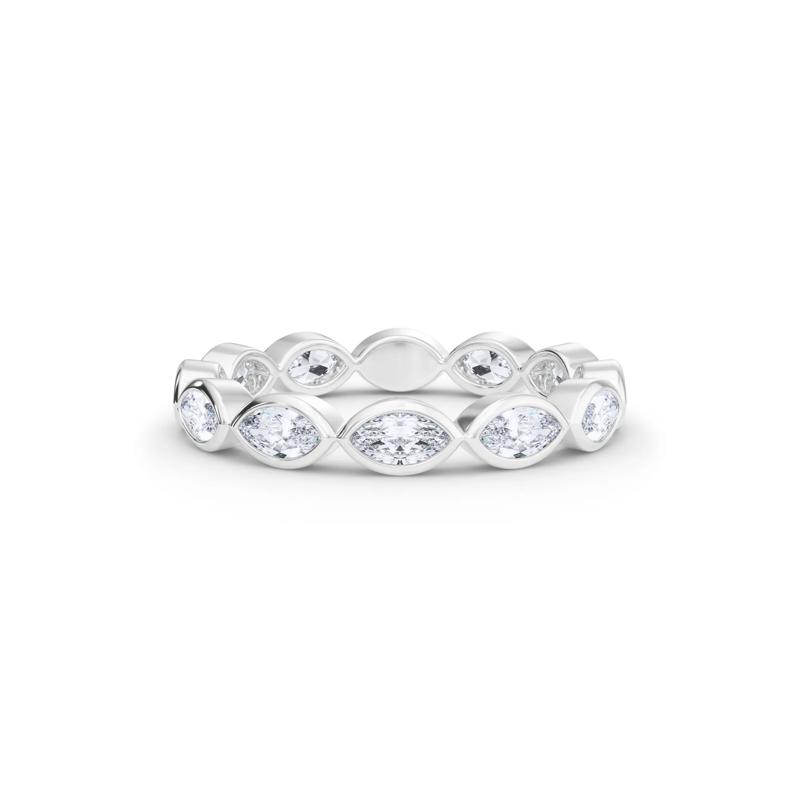 Diamond Bezel-Set Marquise True Eternity Band in Platinum – Image 1 of 5
