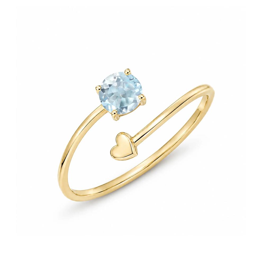 Aquamarine Twisted Ring in 10K Yellow Gold – Image 4 of 4