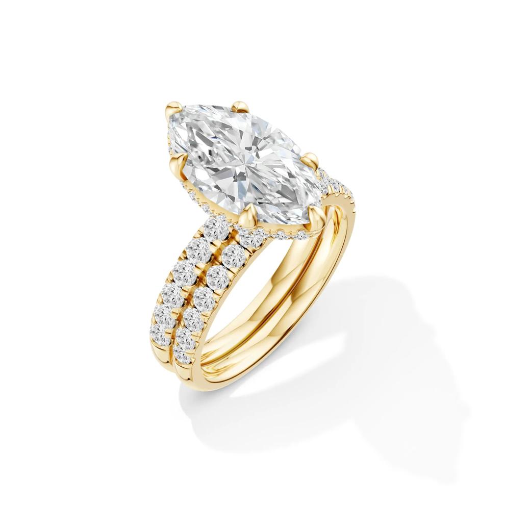 Lab Grown Diamond Marquise Center Bridal Set in 14K Yellow Gold (5 ct. tw.) – Image 2 of 6