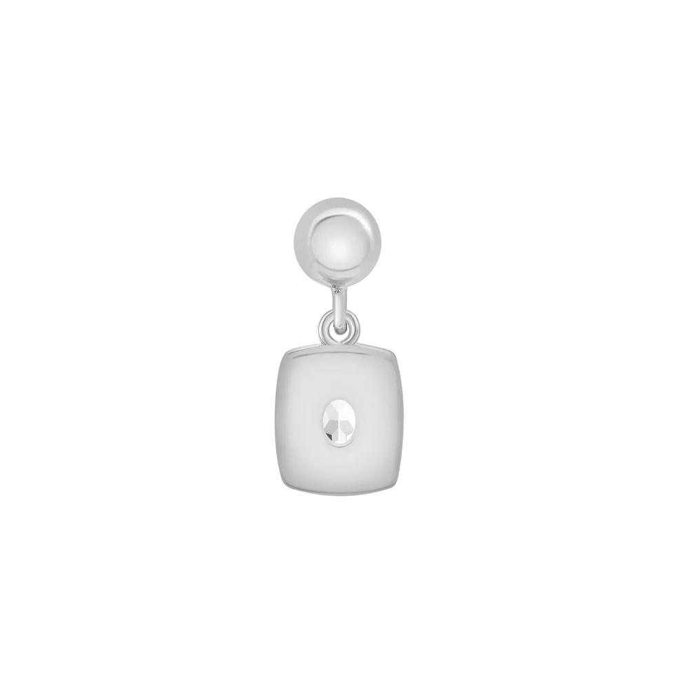 Lab-Created White Sapphire Medallion Birthstone Bead Charm in Sterling Silver – Image 3 of 3