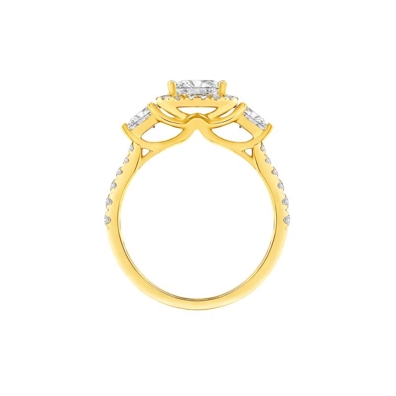 Violet Lab Grown Diamond Halo Engagement Ring in 14K Yellow Gold &#40;2 3/4 ct. tw.&#41; – Image 2 of 5