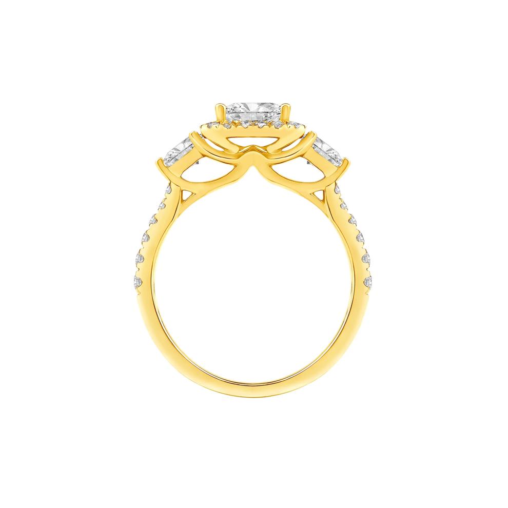 Violet Lab Grown Diamond Halo Engagement Ring in 14K Yellow Gold (2 3/4 ct. tw.) – Image 2 of 5