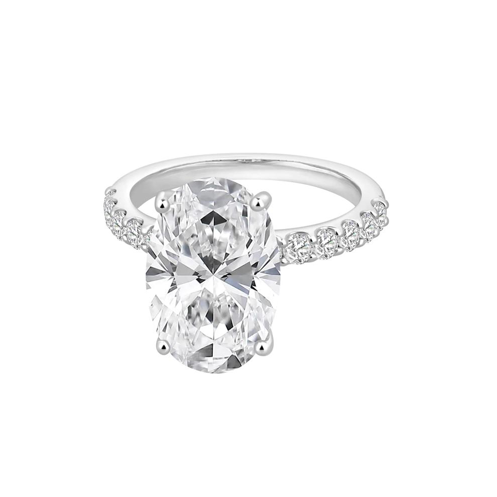 Lab Grown Diamond Oval Engagement Ring in 14K White Gold (7 3/4 ct. tw.) – Image 4 of 4