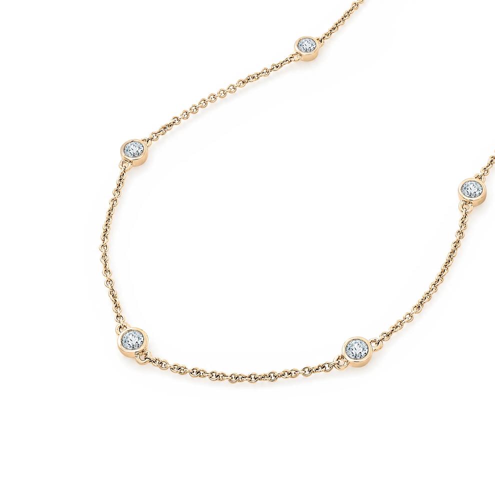 Diamond Long Station Necklace in 10K Yellow Gold, 24" (1 ct. tw.) – Image 4 of 4
