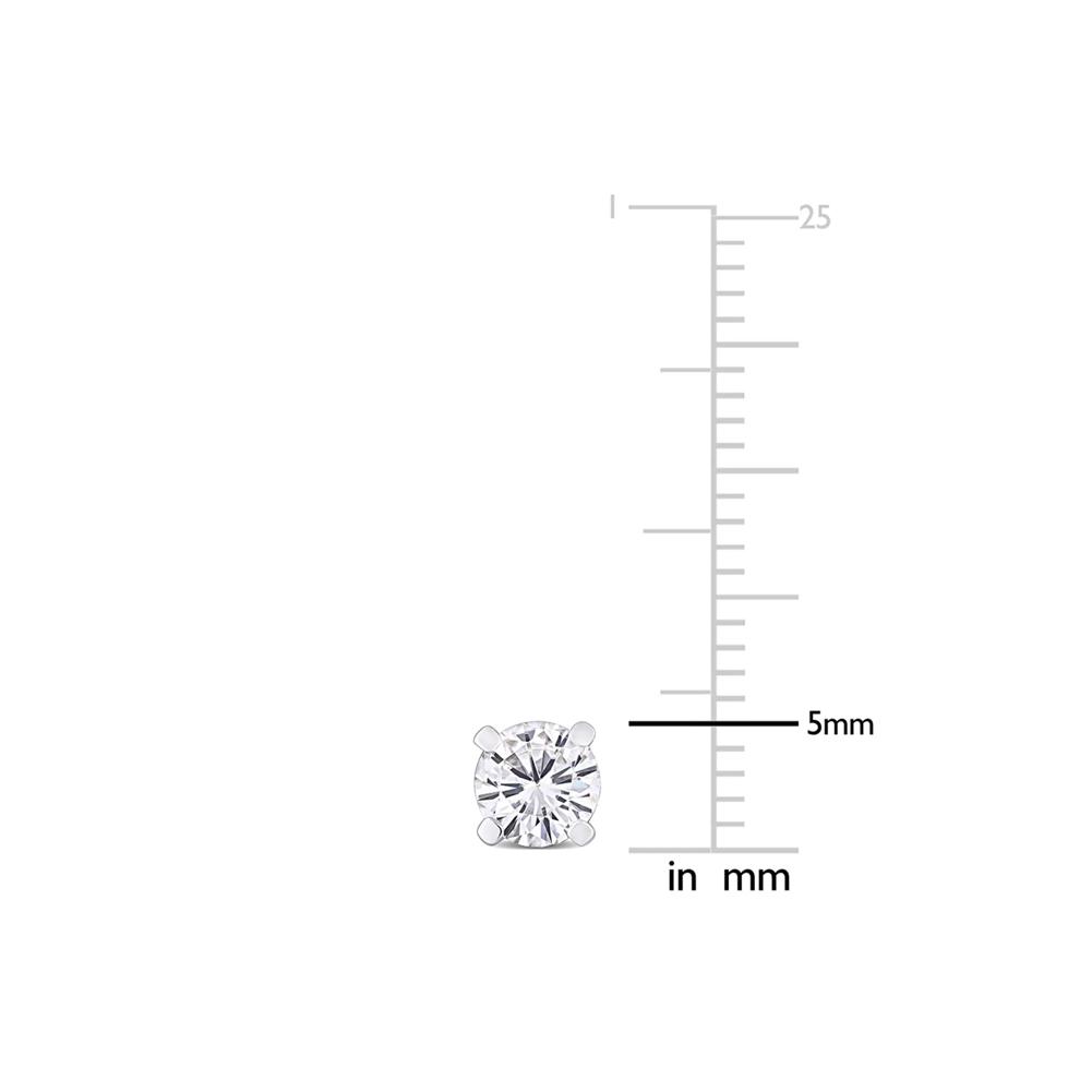 Moissanite Martini Stud Earrings in Sterling Silver (1 ct. dew) – Image 2 of 4