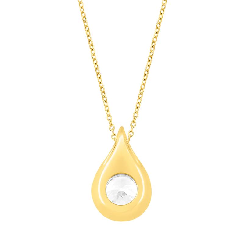 Lab Grown Diamond Tear Drop Pendant in 14K Yellow Gold &#40;1/2 ct. tw.&#41; – Image 3 of 3