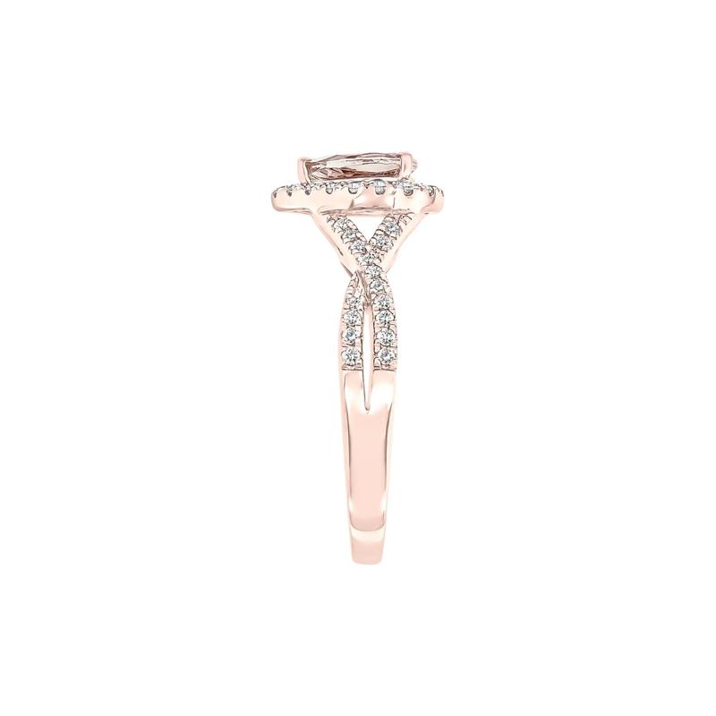 Pear-Shaped Morganite &amp; Diamond Ring in 10K Rose Gold &#40;1/3 ct. tw.&#41; – Image 3 of 3
