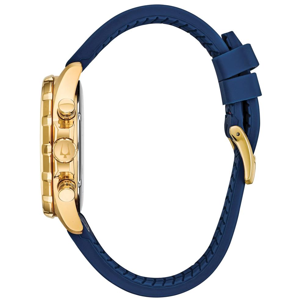 Men's Marine Star Watch With a Blue Leather and Silicone Strap – Image 2 of 3