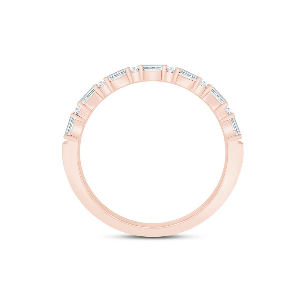 Lab Grown Diamond Baguette and Round Band in 10K Rose Gold (1/4 ct. tw.) – Image 2 of 3