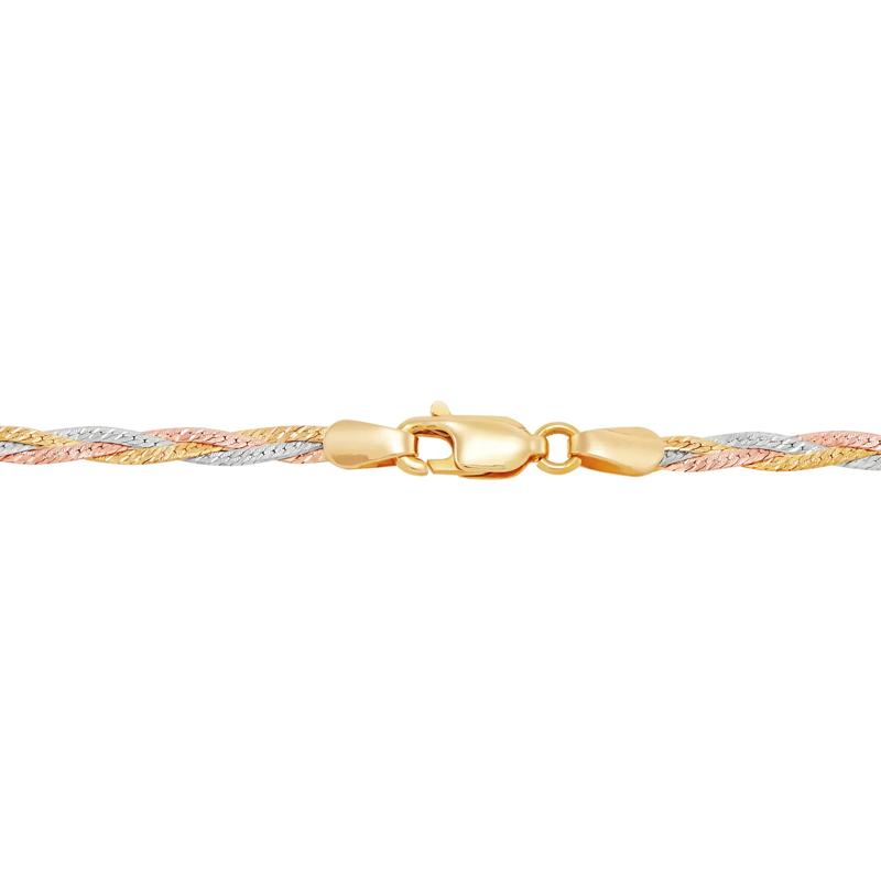 Herringbone Chain in 10K Yellow, White and Rose Gold, 18&quot; – Image 3 of 3