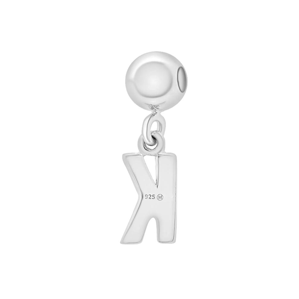Diamond Accent K Initial Bead Charm in Sterling Silver – Image 3 of 3