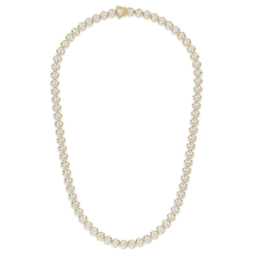 Men's Lab Grown Diamond Cluster Tennis Necklace in 10K Yellow Gold, 22" (4 ct. tw.) – Image 2 of 4