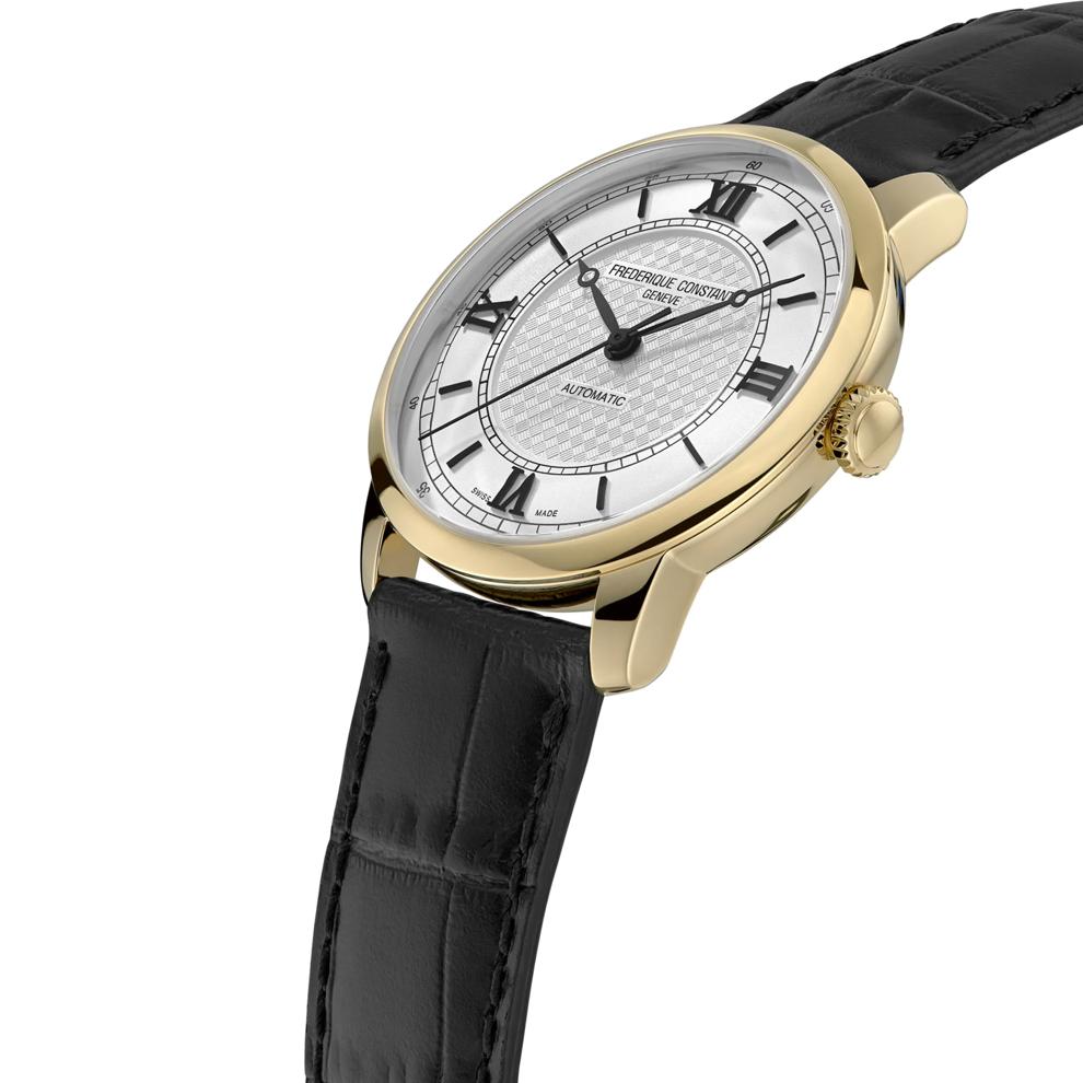 Men's Classic Watch With Silver-Tone Dial and Black Leather Strap. – Image 3 of 3