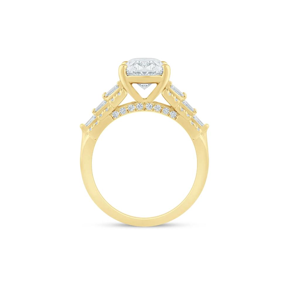 Lab Grown Diamond Oval Engagement Ring in 14K Yellow Gold (3 /12 ct. tw.) – Image 2 of 3