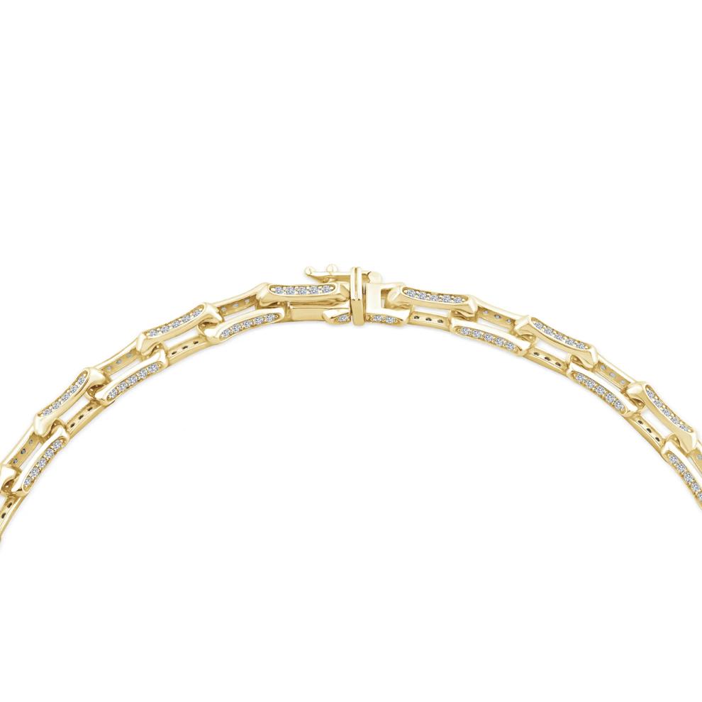 Lab Grown Diamond Bone Link Necklace in 10K Yellow Gold, 20" (6 ct. tw.) – Image 2 of 4