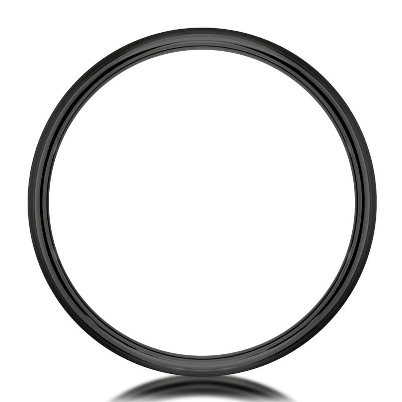 Men&rsquo;s Topography Pattern Wedding Band in Black Titanium, 6.5MM – Image 2 of 3
