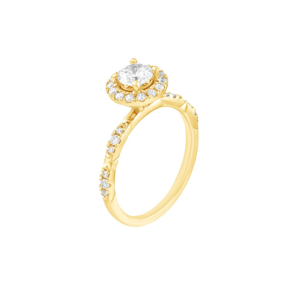 Diamond Halo Engagement Ring in 14K Yellow Gold (1 ct. tw.) – Image 4 of 5