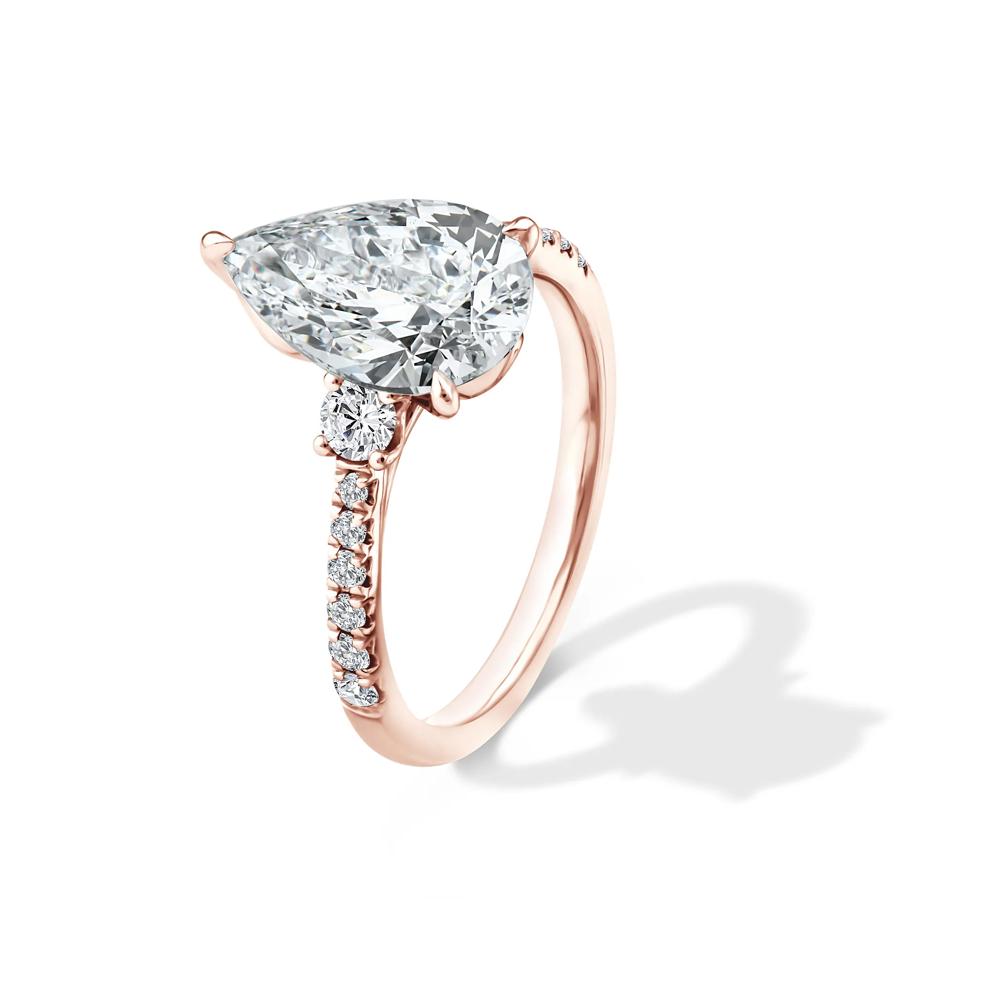 Lab Grown Diamond Pear-Shaped Engagement Ring in 18K Rose Gold (3 3/8 ct. tw.) – Image 4 of 4