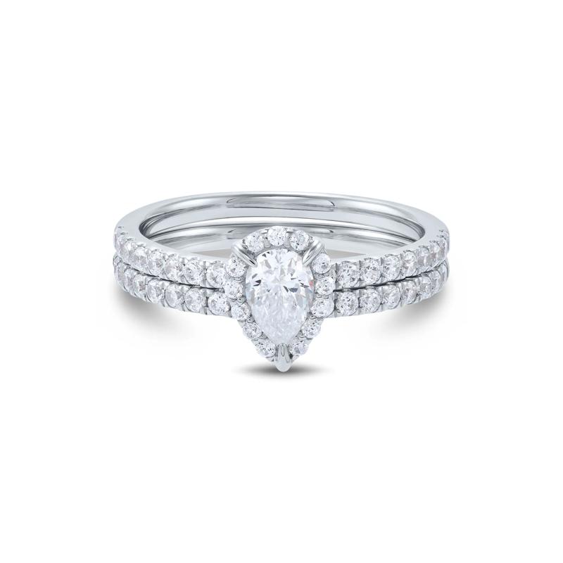 1 ct. tw. Diamond Pear-Shaped Engagement Set in 14K White Gold – Image 1 of 5