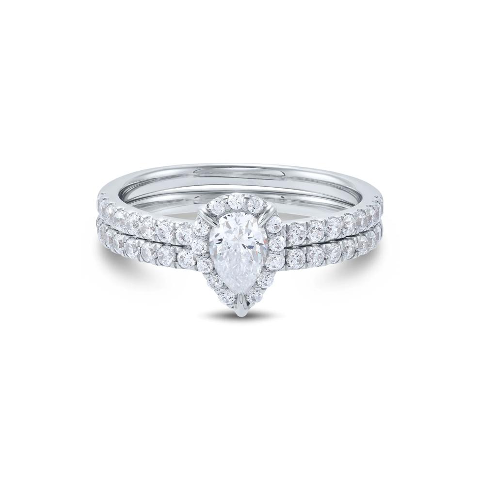 1 ct. tw. Diamond Pear-Shaped Engagement Set in 14K White Gold – Image 1 of 5