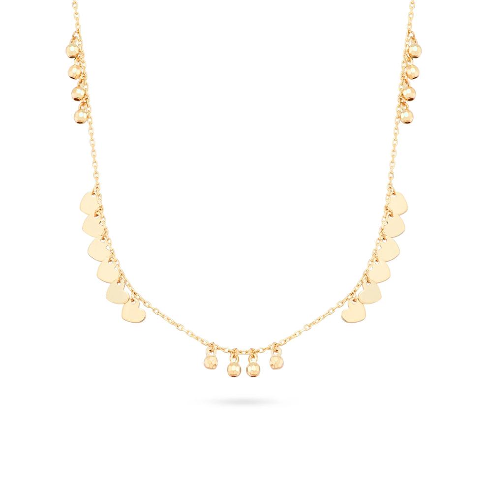 Beads &amp; Heart Station Necklace in 10K Yellow Gold, 17.75" – Image 1 of 4