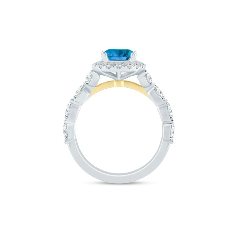 Saylor London Blue Topaz and Diamond Engagement Ring in 14K White Gold &#40;3/4 ct. tw.&#41; – Image 2 of 4