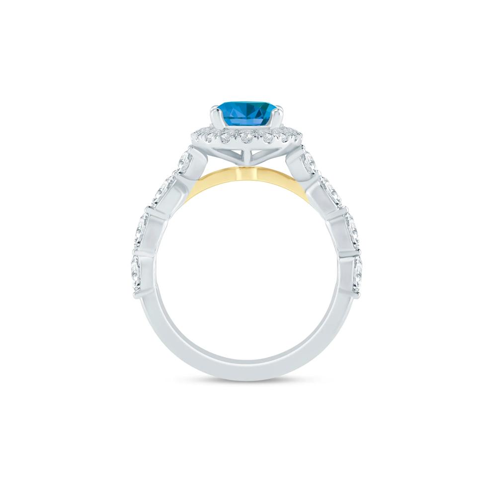 Saylor London Blue Topaz and Diamond Engagement Ring in 14K White Gold (3/4 ct. tw.) – Image 2 of 4
