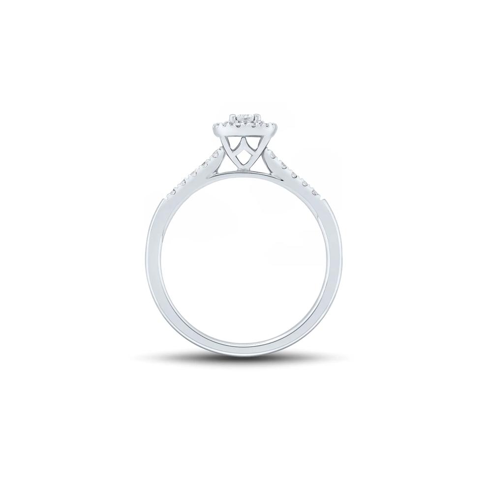 Round-Shaped Lab Grown Diamond Promise Ring with Halo in 10K White Gold (1/4 ct. tw.) – Image 2 of 3