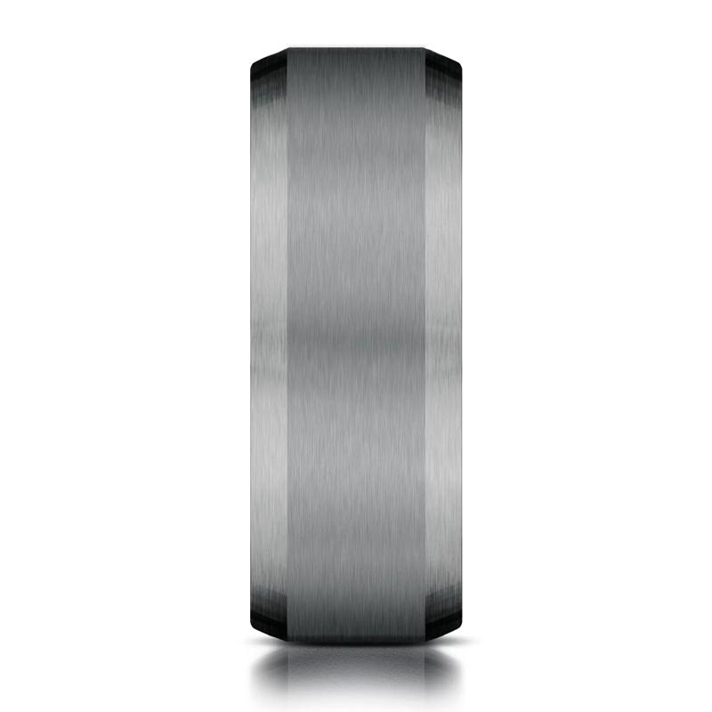 Men&#39;s Black Satin Finish Band in Tantalum, 7MM – Image 3 of 3