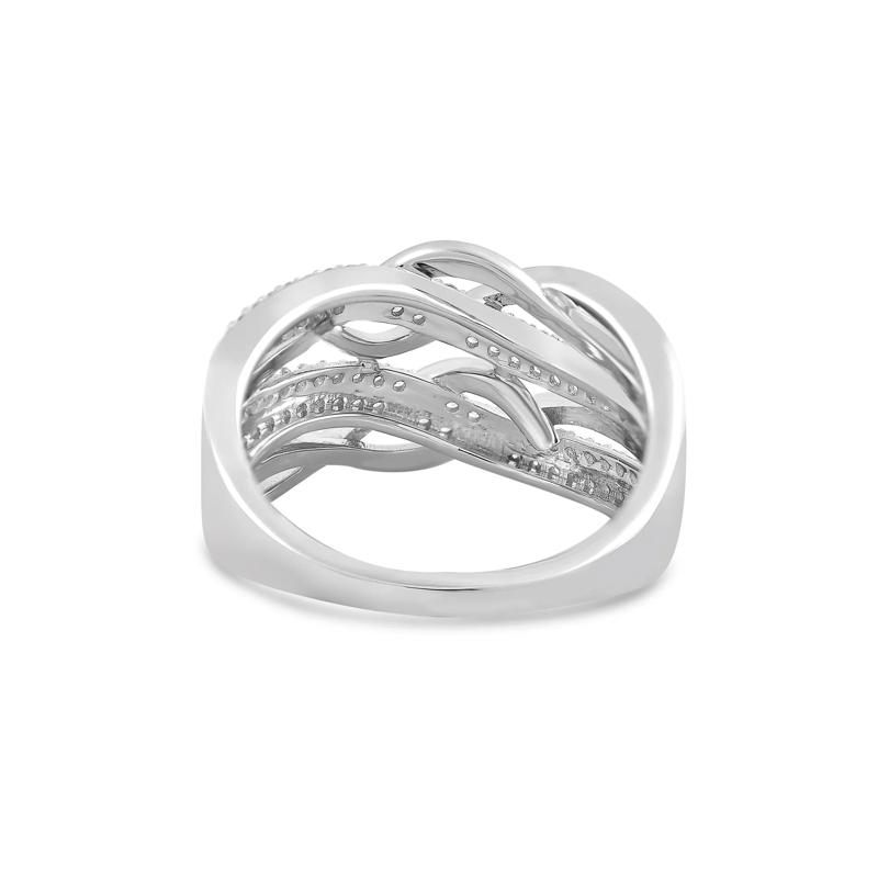 Diamond Two-Row Wrap Ring in Sterling Silver &#40;1/3 ct. tw.&#41; – Image 5 of 5