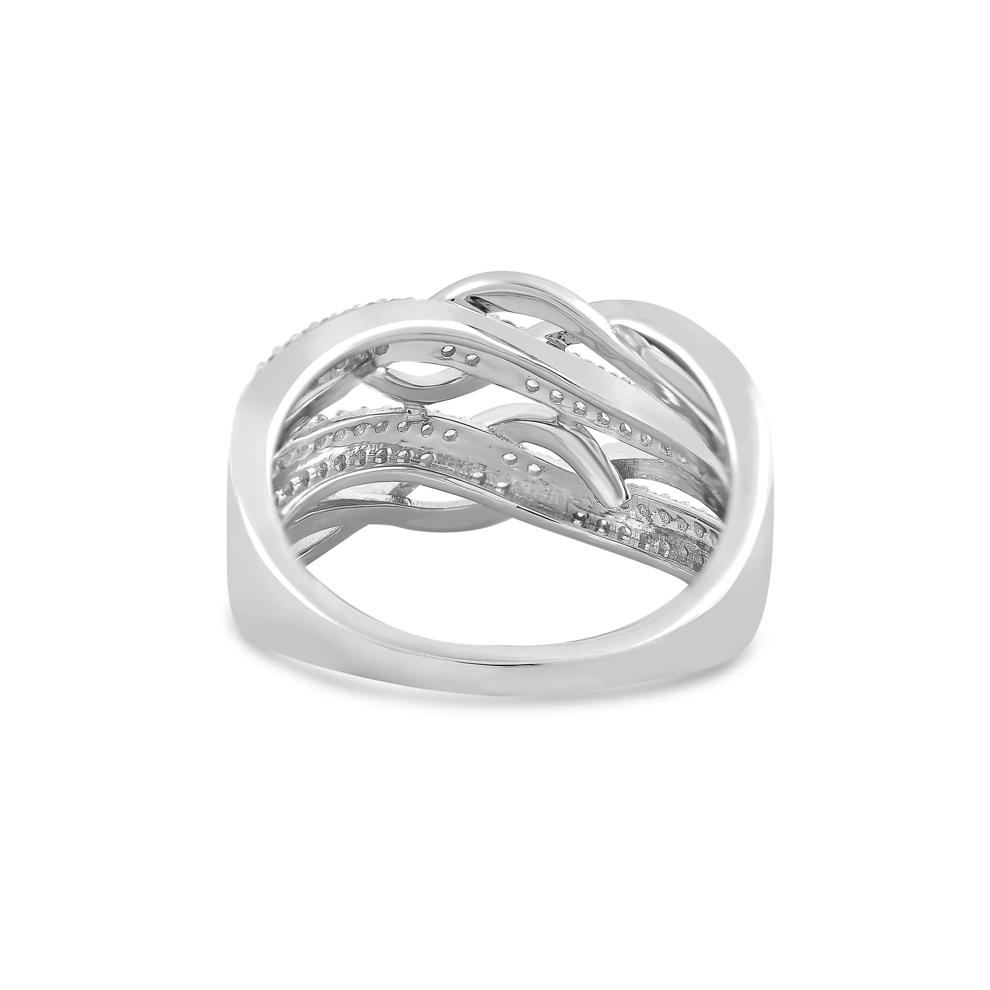 Diamond Two-Row Wrap Ring in Sterling Silver (1/3 ct. tw.) – Image 5 of 5