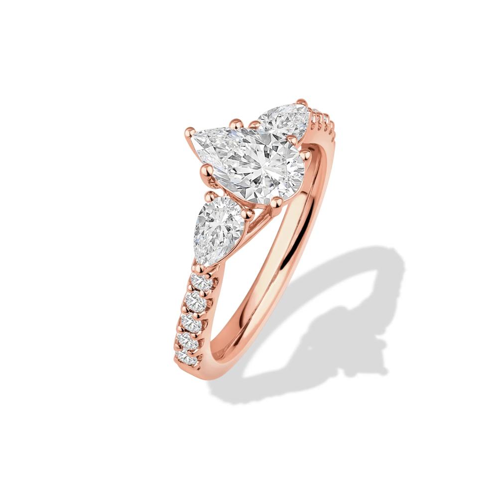 Lab Grown Diamond Three-Stone Engagement Ring in 14K Rose Gold (2 ct. tw.) – Image 4 of 4