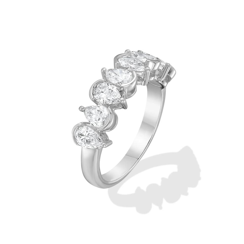 Lab Grown Diamond Alternating Pear-Shaped Band in 14K White Gold (1 5/8 ct. tw.) – Image 4 of 4