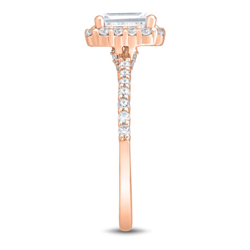 Lab Grown Diamond Emerald-Cut Halo Engagement Ring in 14K Rose Gold (1 3/4 ct. tw.) – Image 3 of 3