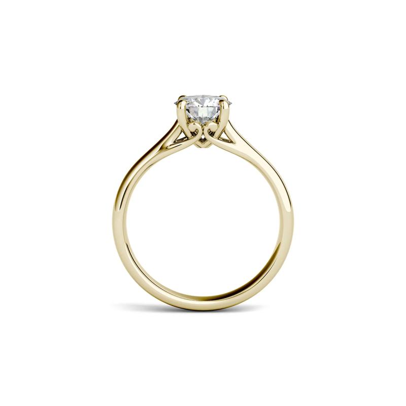 Round Moissanite Solitaire Ring in 14K Yellow Gold – Image 2 of 6