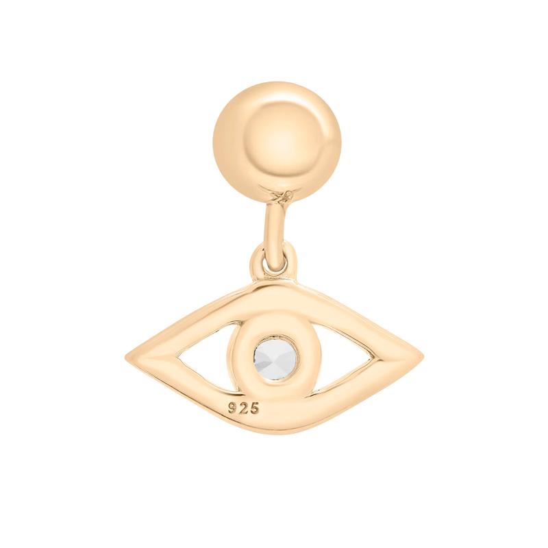 Lab-Created White Sapphire Evil Eye Bead Charm in Vermeil – Image 3 of 3
